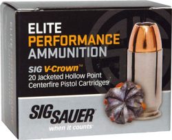 SIG 40 SW 165GR ELITE V-CROWN - JHP 20RD 10BX/CS