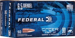 FEDERAL AE 6.5 GRENDEL 90GR - JHP 50RD 10BX/CS